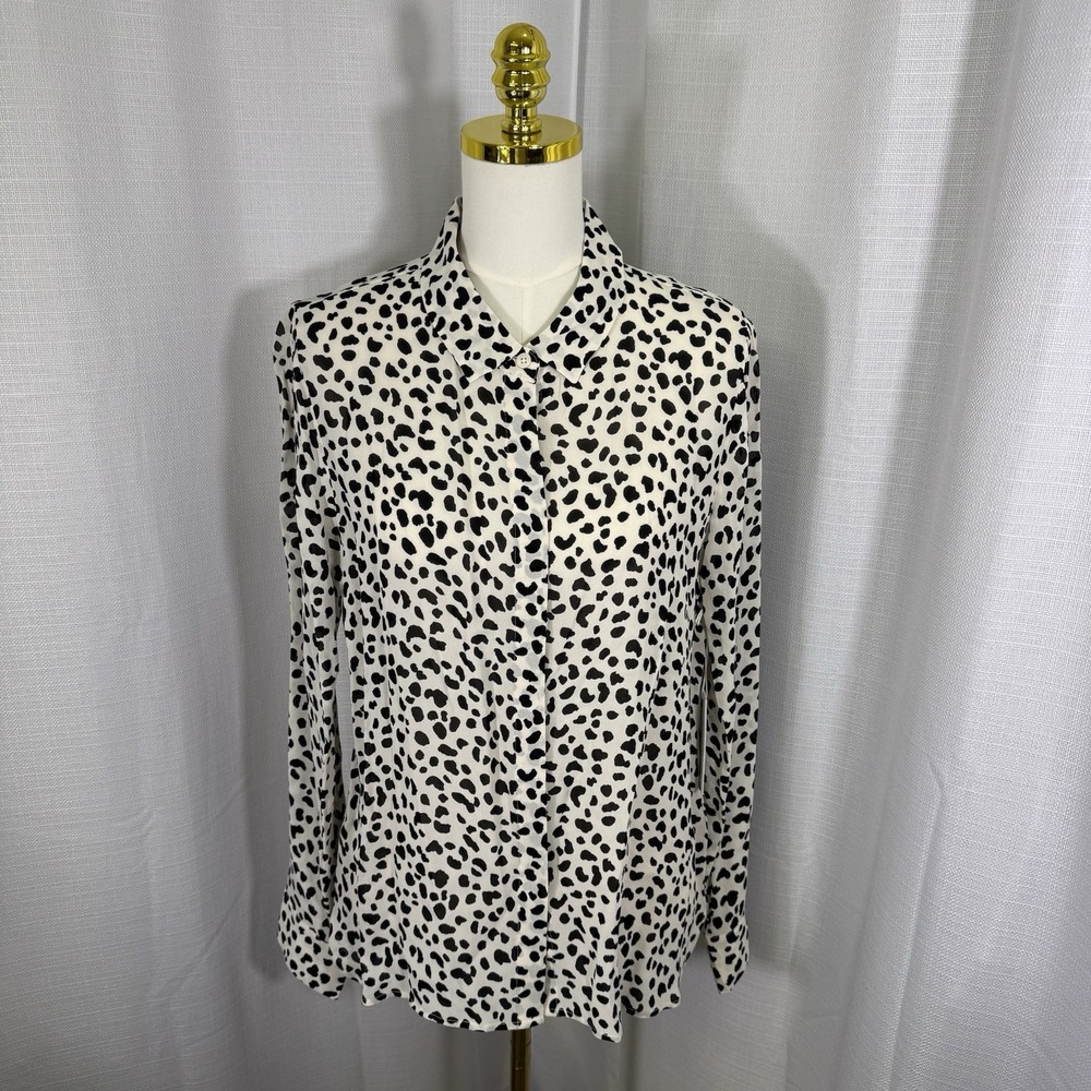 NWT Reformation Button Up Shirt Blouse Ocelot Animal Print Designer Luxe $128